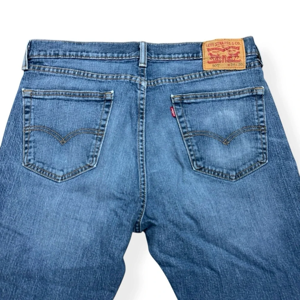 VTG Levis 505 Jeans Mens 34x30 Blue Regular Straight Y2K Medium Wash‎ Mid Rise
